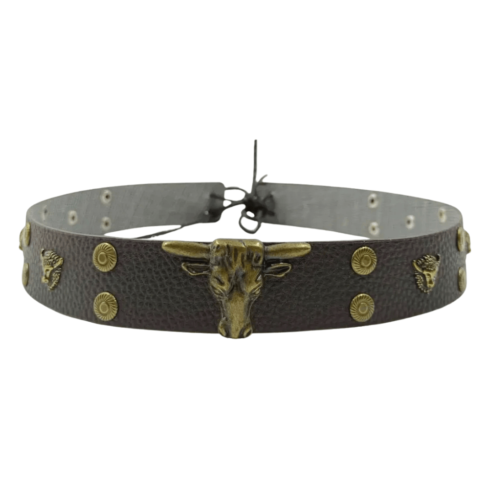 Westernhattband antik tjurhuvud