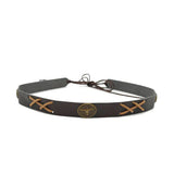 Westernhattband i läder oxemblem