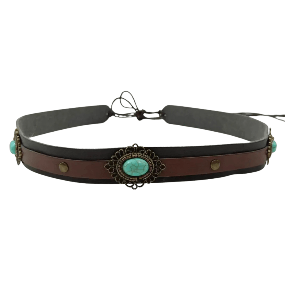 Westernhattband med turkossten